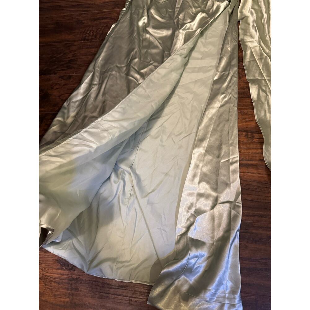 LAVETIR Bridesmaid Dress Sage Stretch Satin - Size 2 - Picture 3 of 11
